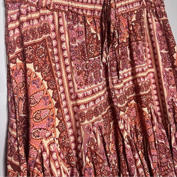 Aakaa Orange Rust Ruffled Fun Flowy Mini Skirt Size Small EUC - Picture 2 of 7